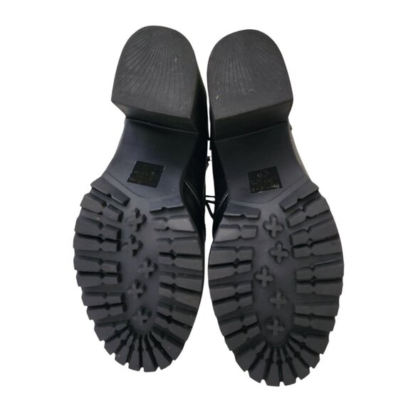 SODA Malia Black Faux Leather Chunky Heel Combat Boots w/ Side Zipper Sz 10 - Picture 4 of 8